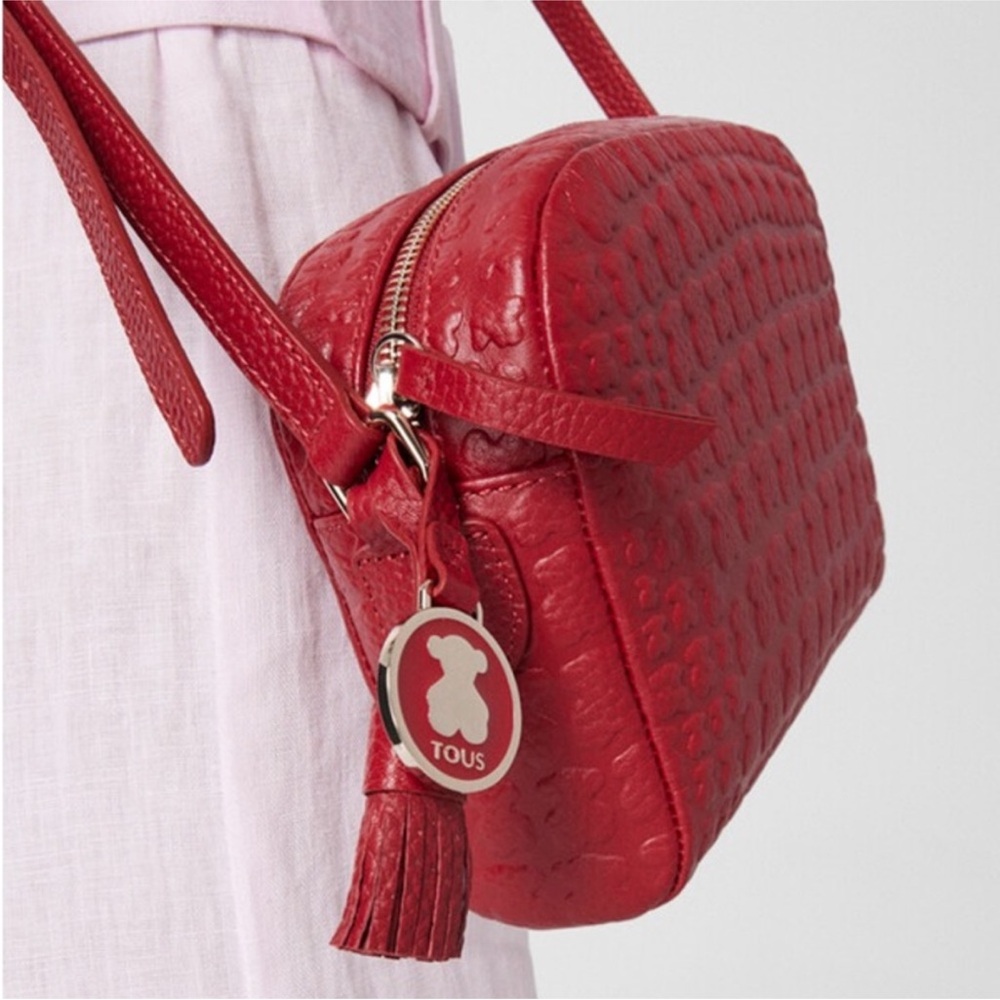 🐦‍🔥 {LIKE NEW} TOUS Red Leather Sherton Crossbosy Bag